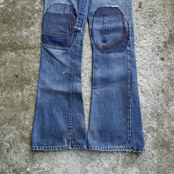 1970s LEVI’S BIG E 646 ORANGE TAB REWORKED DENIM BOOTCUT FLARE JEANS