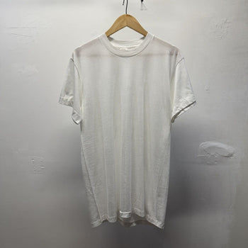Vintage 1980s Blank White Tee Paper Thin