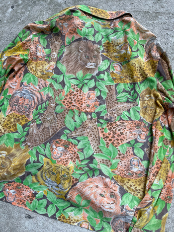 1970s ANIMAL PRINT NOVELTY BUTTON SHIRT