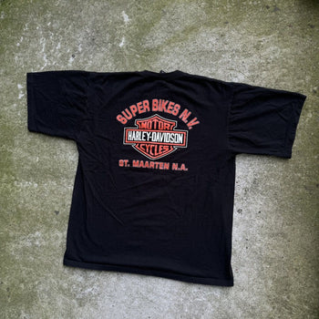 1990s HARLEY DAVIDSON CHROME BIG LOGO TEE OVERSIZED