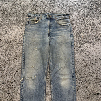 Vaqueros Levi's 505 Thrashed Faded de la década de 1980