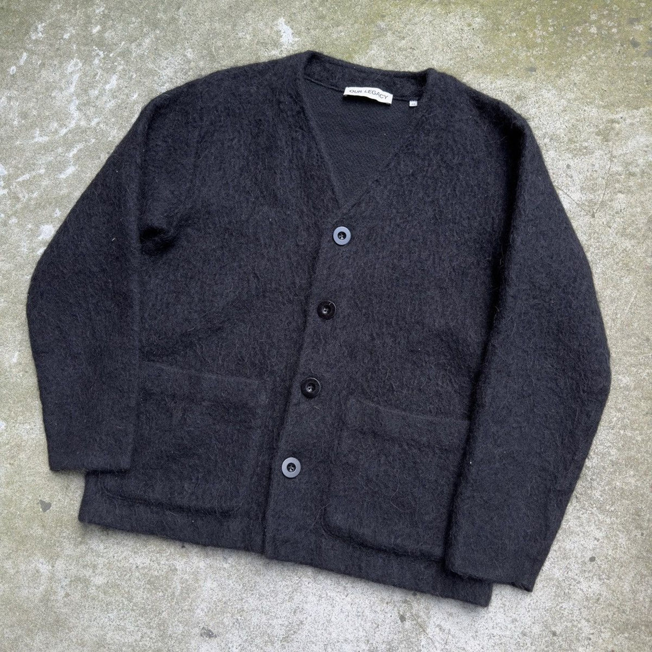 OUR LEGACY BLACK MOHAIR CARDIGAN 44