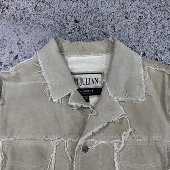 2000S WILSONS LEATHER M JULIAN SUEDE DISTRESSED FRINGE JACKET