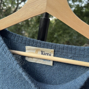 1980s Alpaca Wool Blue Light Sweater