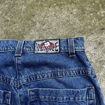 1990s Y2K MENACE BAGGY WIDE LEG DENIM SKATER JEANS