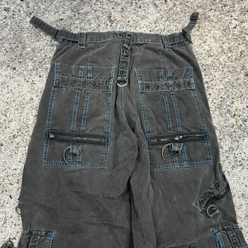 1990s 2000s Y2K TRIPP NYC THRASHED FADED BONDAGE RAVER PANTS