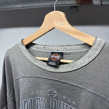 2000s Harley Davidson Faded Distressed Cropped Longsleeve Tee