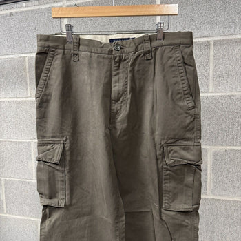 2000s Dark Green Baggy Wide Leg Cargo Pants