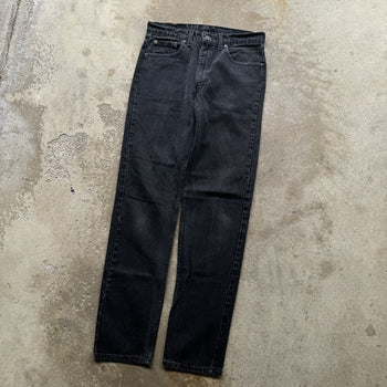 1990s LEVI'S 505 FADED BLACK DENIM JEANS MADE IN USA