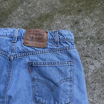 1990s LEVI'S 550 ORANGE TAB DENIM JEAN SHORTS JORTS