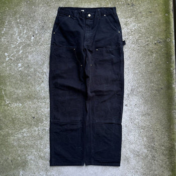 CARHARTT FADED BLACK DOUBLE KNEE PANTS