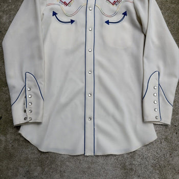 1970s H BAR C ROYAL FLUSH PEARL SNAP WESTERN SHIRT