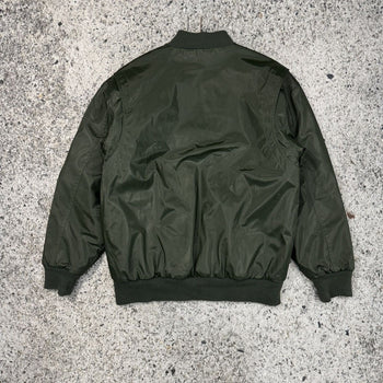 2000S DARK GREEN OVERSIZED BOMBER FLIGHT JACKET