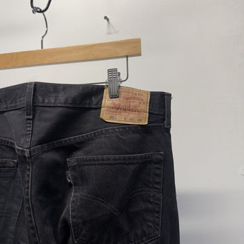 Vintage 2000s Levi's 501 Denim Cowboy Black Patchwork Reworked Jeans