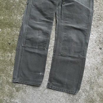 2000s CARHARTT THRASHED FADED GREEN DOUBLE KNEE PANTS