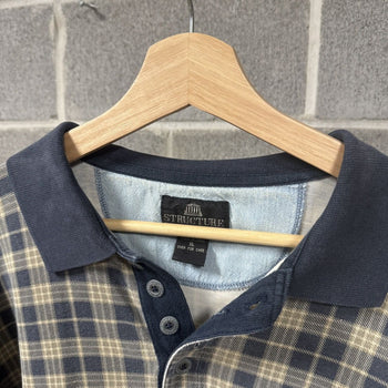 1990s Faded Thrashed Plaid Collar Grunge Shirt