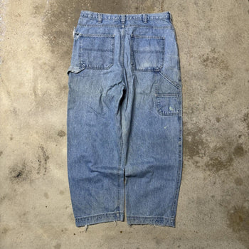 2000S FADED THRASHED BAGGY WIDE LEG DENIM WORK JEANS