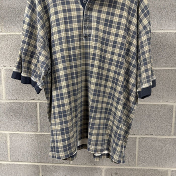 1990s Faded Thrashed Plaid Collar Grunge Shirt