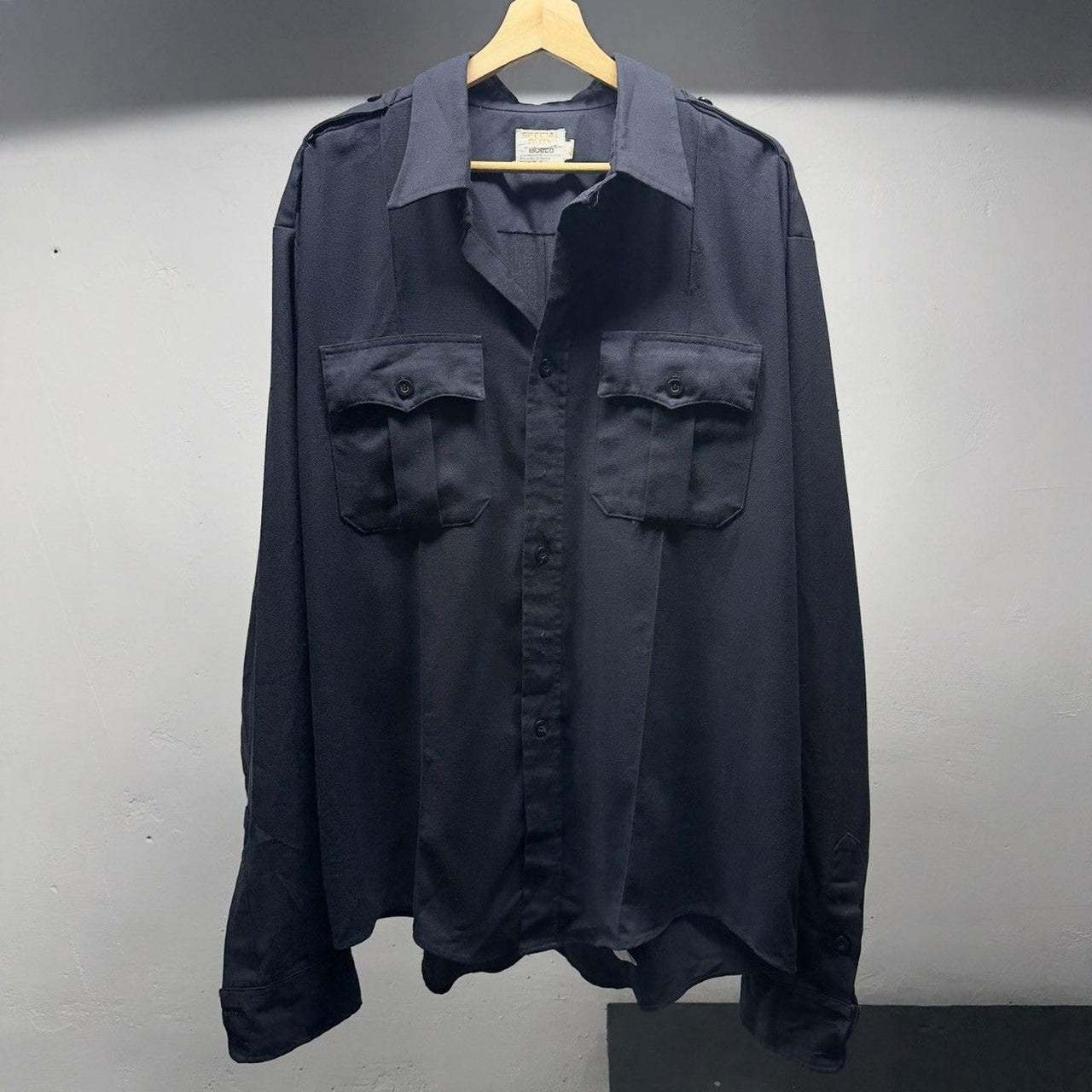 1970s Faded Thrashed Security Uniform Rayon Shirt