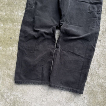 2000S CARHARTT THRASHED FADED BLACK DOUBLE KNEE PANTS