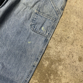 2000S FADED THRASHED BAGGY WIDE LEG DENIM WORK JEANS