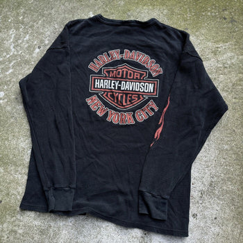 2000S HARLEY DAVIDSON FLAME LOGO LONGSLEEVE THERMAL