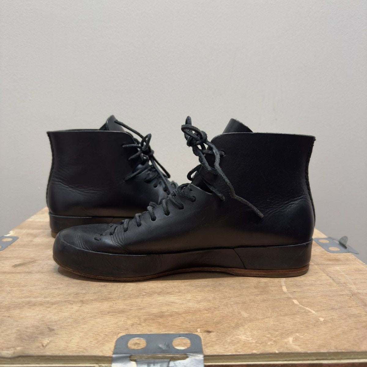 Feit Handsewn High Black Leather Shoes