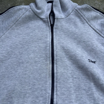 1990s DIOR MONSIEUR RAGLAN ZIP UP SWEATSHIRT GREY