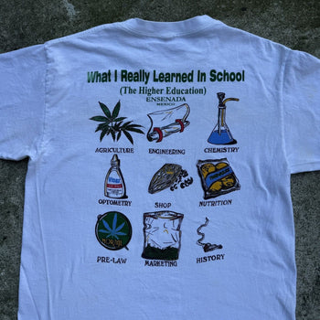 2000S WHAT I REALLY LEARNED IN SCHOOL HIGHER EDUCATION WEED TEE