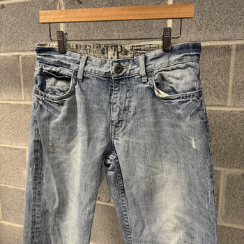 2000s Y2K Baggy Embroidered Faded Jeans