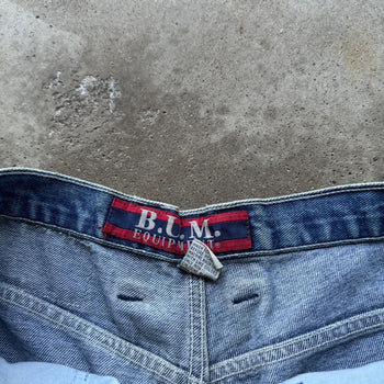 1990S BUM EQUIPMENT FADED BAGGY DENIM SKATER JEAN SHORTS JORTS