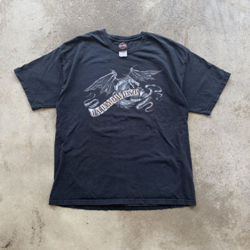 2000S Y2K HARLEY DAVIDSON DRAGON LOGO TEE FADED