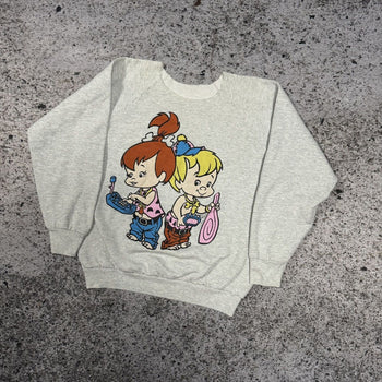 1990s Flintstones Bam Bam Pebbles Raglan Crewneck