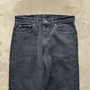 1990s LEVI'S 505 FADED BLACK DENIM JEANS MADE IN USA