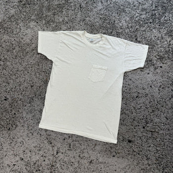 1960s Paper Thin Blank White Pocket Tee