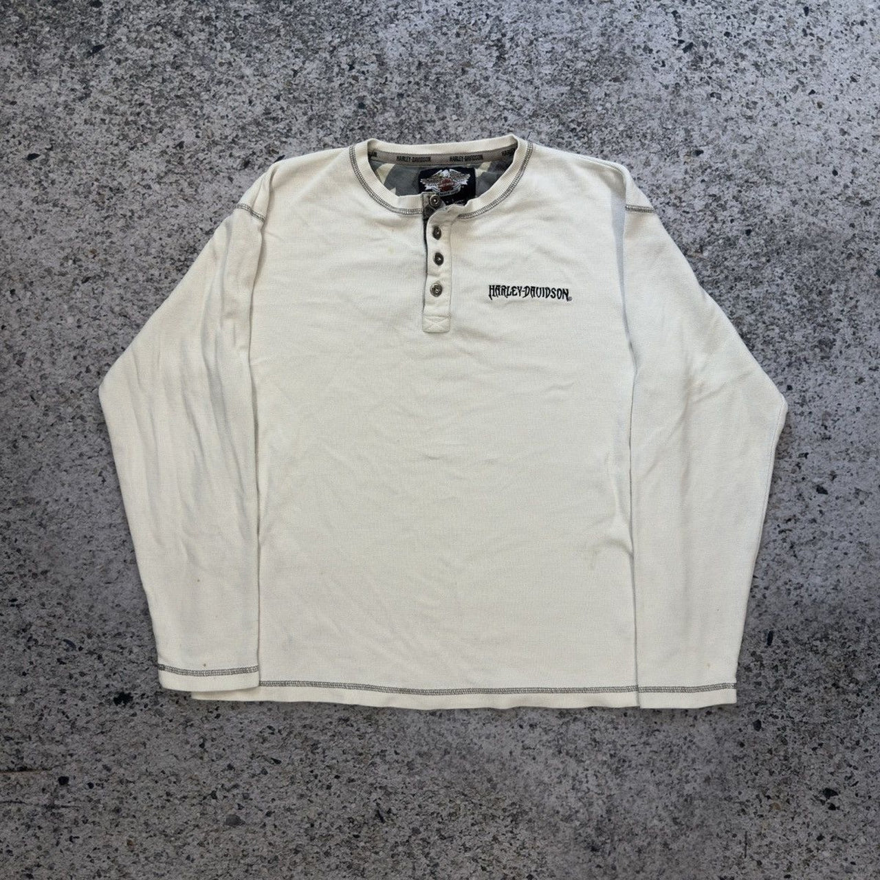 2000s Harley Davidson Henley Shirt