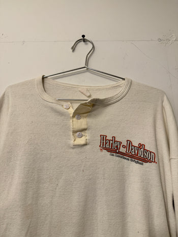 1980s HARLEY DAVIDSON THRASHED FADED LONGSLEEVE THERMAL TEE