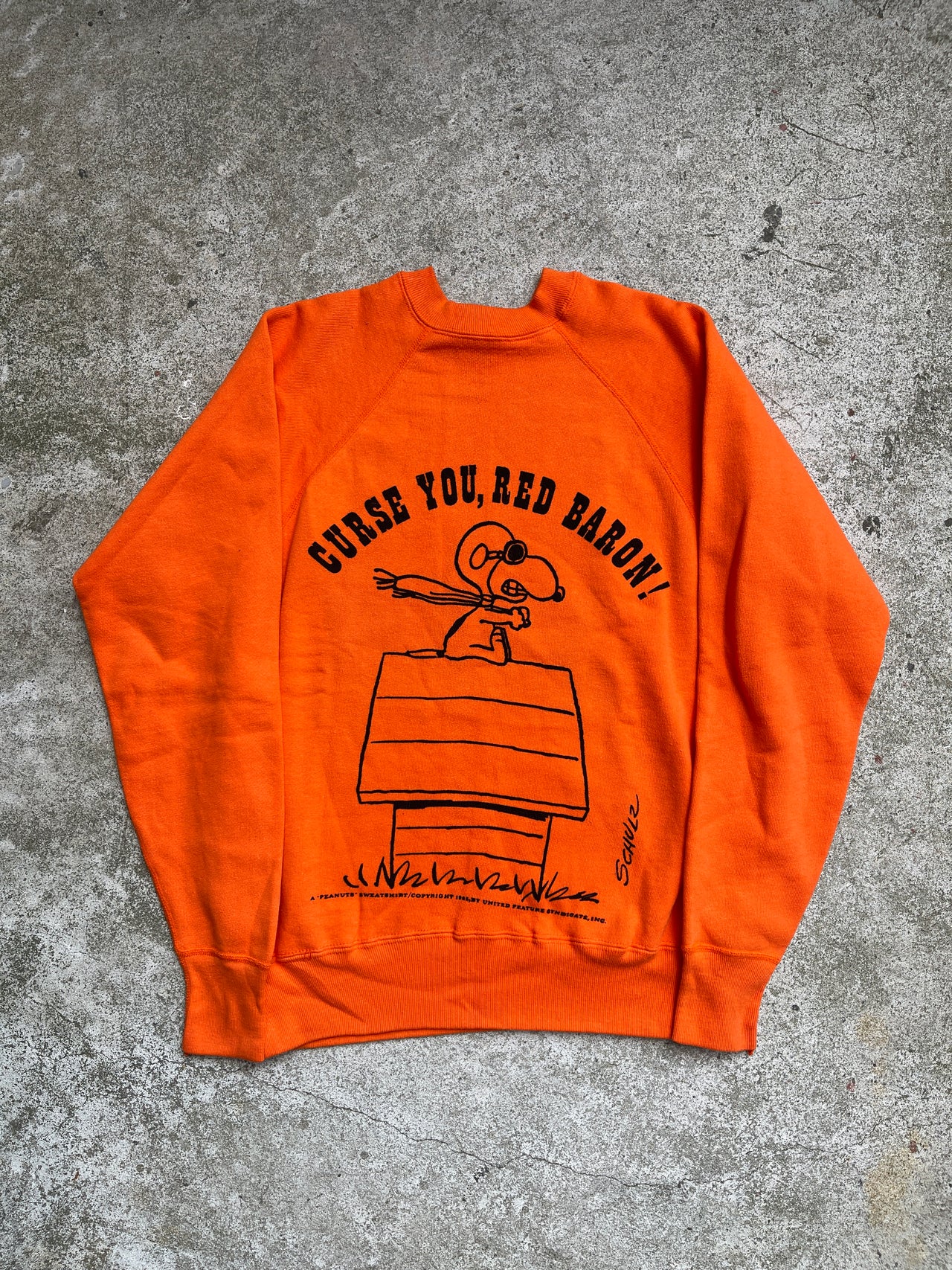 1960S MAYO SPRUCE CURSE YOU, RED BARON SWEATSHIRT DEADSTOCK