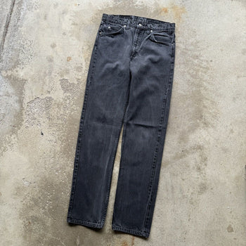 1990s LEVI'S 505 ORANGE TAB FADED BLACK STRAIGHT DENIM JEANS