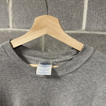 2000s Thrashed Faded Print Paper Thin Distressed Grey Tee