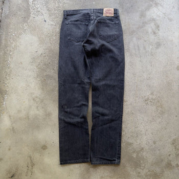 1990s LEVI’S 501 BLACK FADED DENIM JEANS MADE IN USA