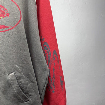 1990s Y2K Thrashed Faded Dragon Flame Hoodie