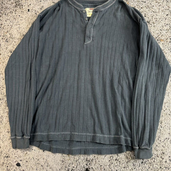 Camisa Henley de punto térmico de algodón acanalado de Levi's de gran tamaño de los años 2000