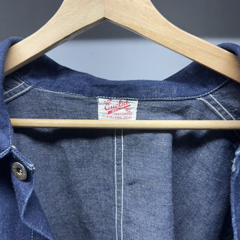 1930s 1940s WW2 One Pocket Selvedge Denim Chore Coat Union Made