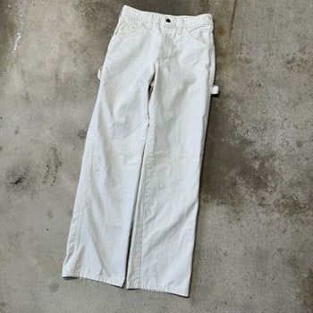 1980s DICKIES WHITE PAINTER CANVAS CARPENTER PANTS