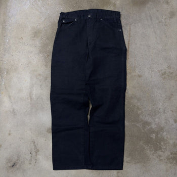 Pantalones de carpintero holgados de lona negra Dickies de los años 2000