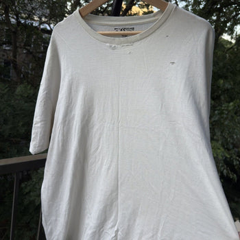 2000s Thrashed Faded Distressed Blank White Tee