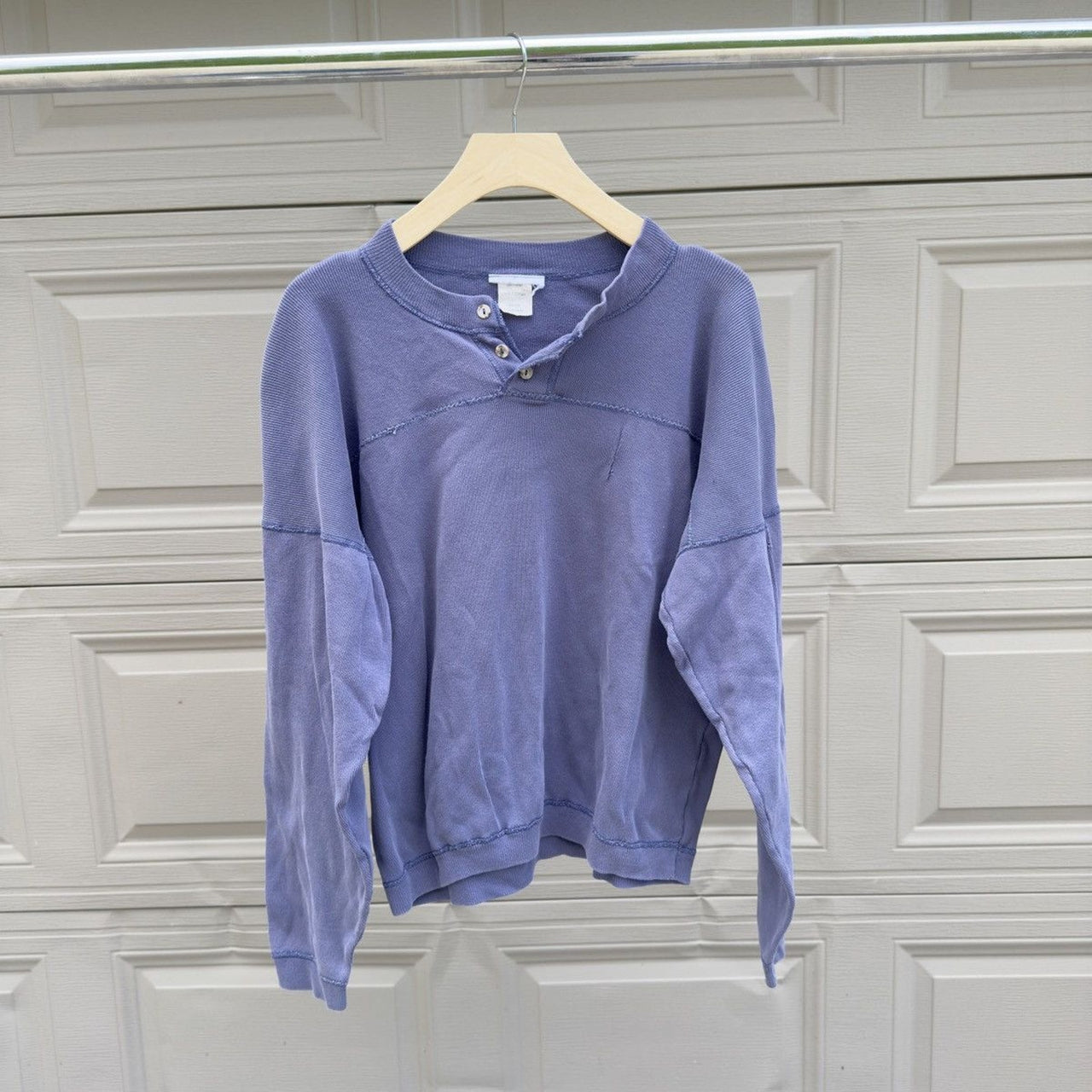 1990s Thrashed Distressed Faded Henley Shirt