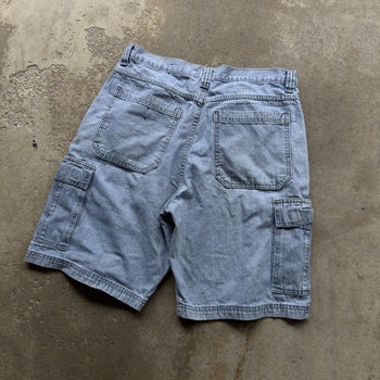 2000S FADED WRANGLER DENIM CARGO SKATER SHORTS JORTS