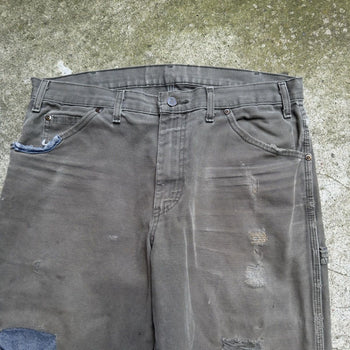 2000s DICKIES THRASHED REPAIRED FADED CANVAS WORK PANTS